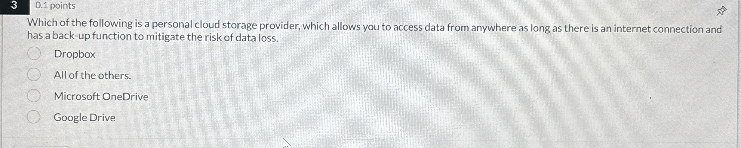 Which of the following is a personal cloud
