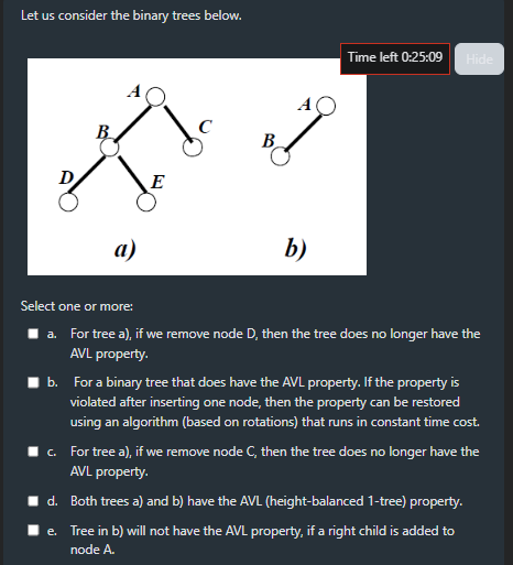 Let us consider the binary trees below. Time left