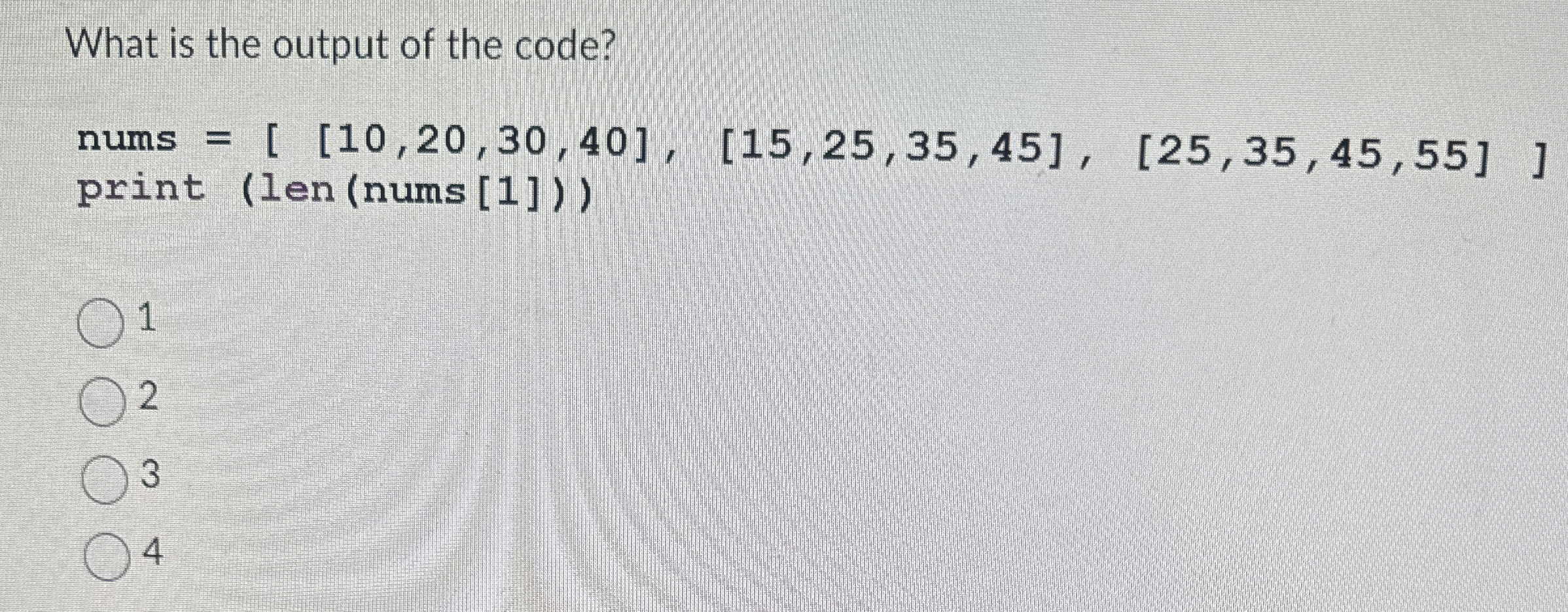 What is the output of the code? nums = [ 1 0 2 0