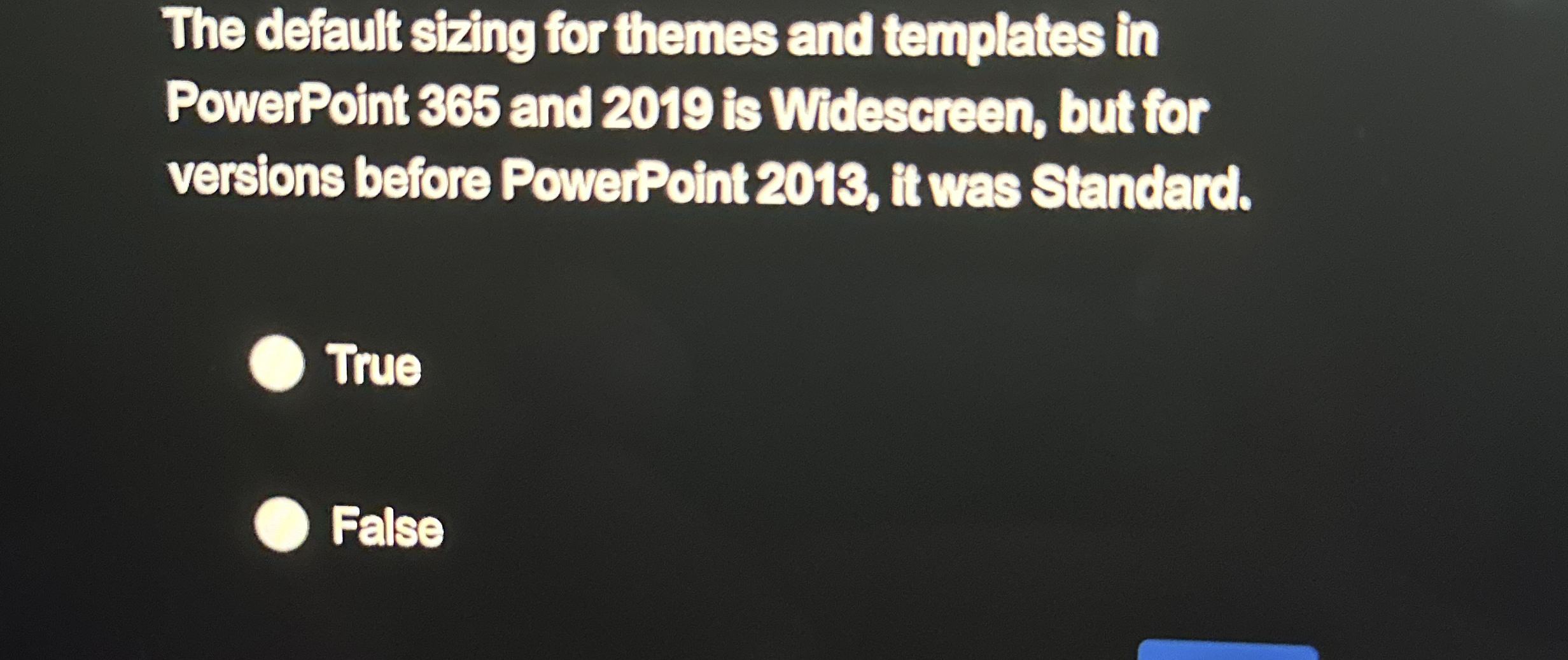 The default sizing for themes and templates in