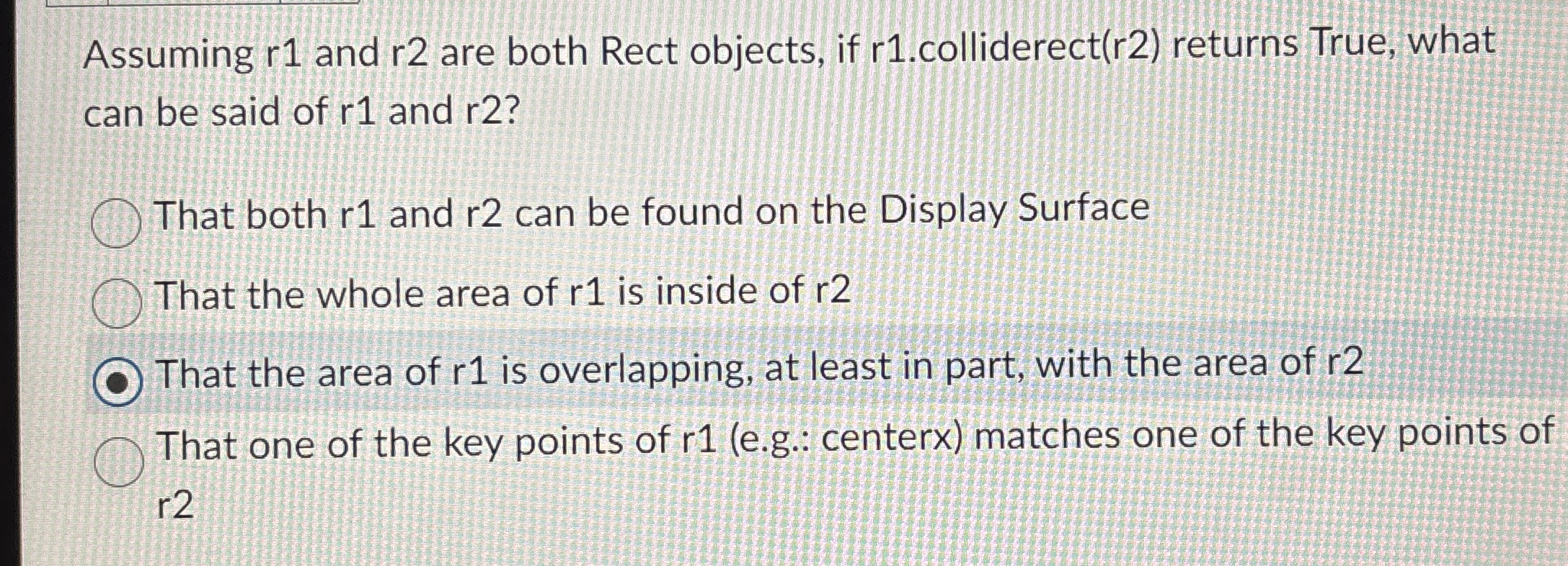 Assuming r 1 and r 2 are both Rect objects, if r