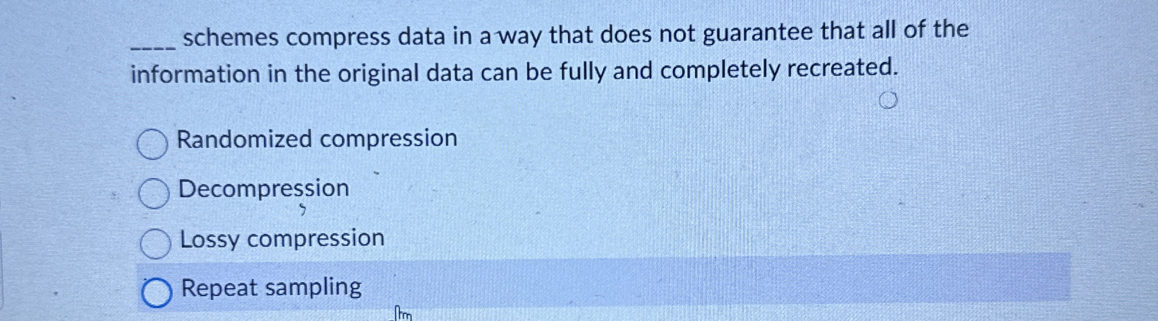 q , schemes compress data in a way that does not