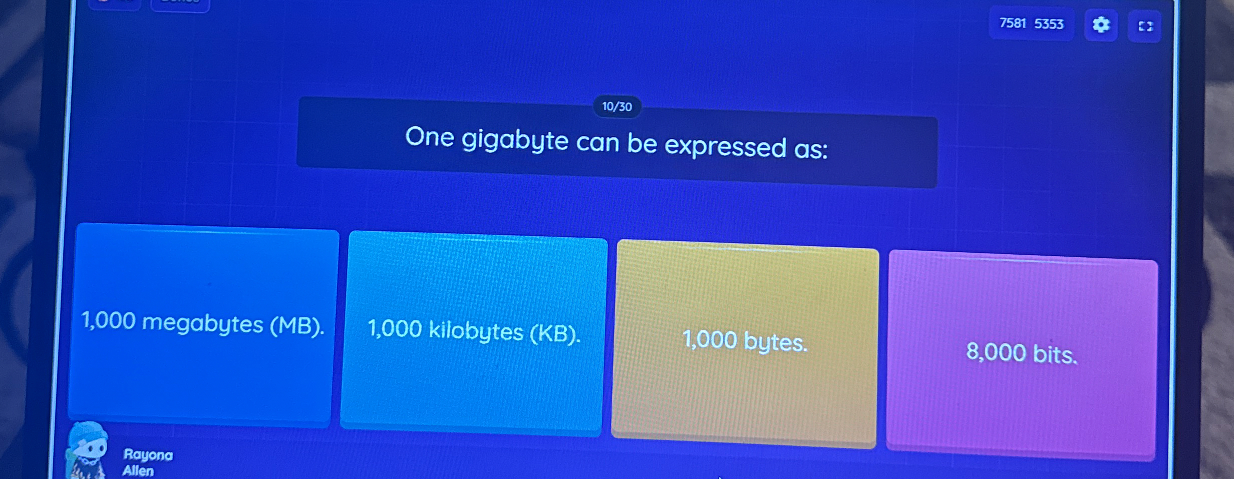 One gigabyte can be expressed as: 1 , 0 0 0