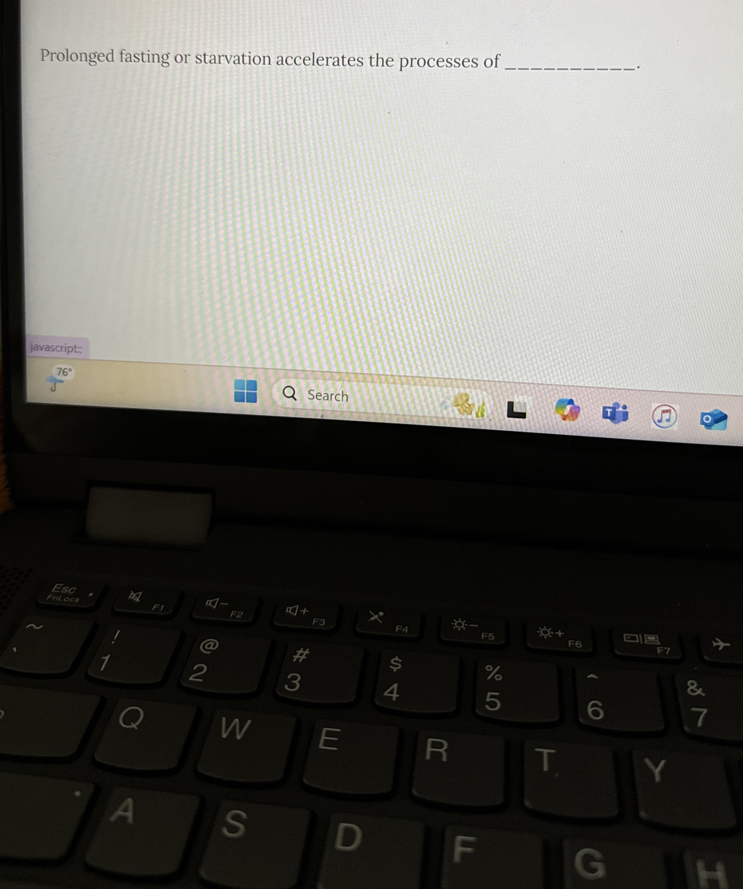 Prolonged fasting or starvation accelerates the