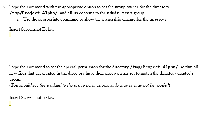 Type the command with the appropriate options to
