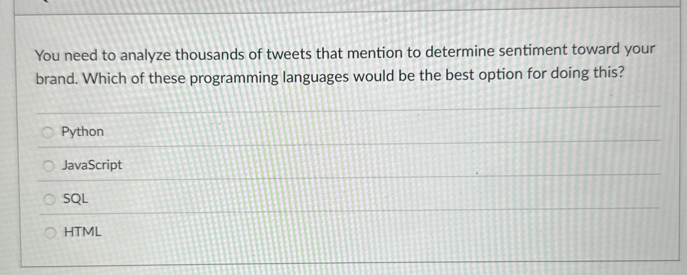 You need to analyze thousands of tweets that