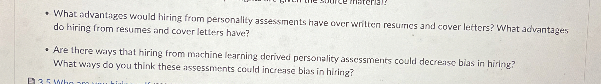 What advantages would hiring from personality
