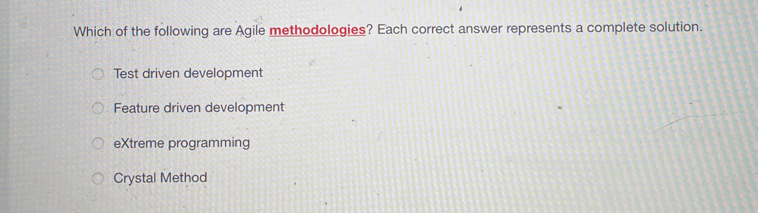 Which of the following are Agile methodologies?