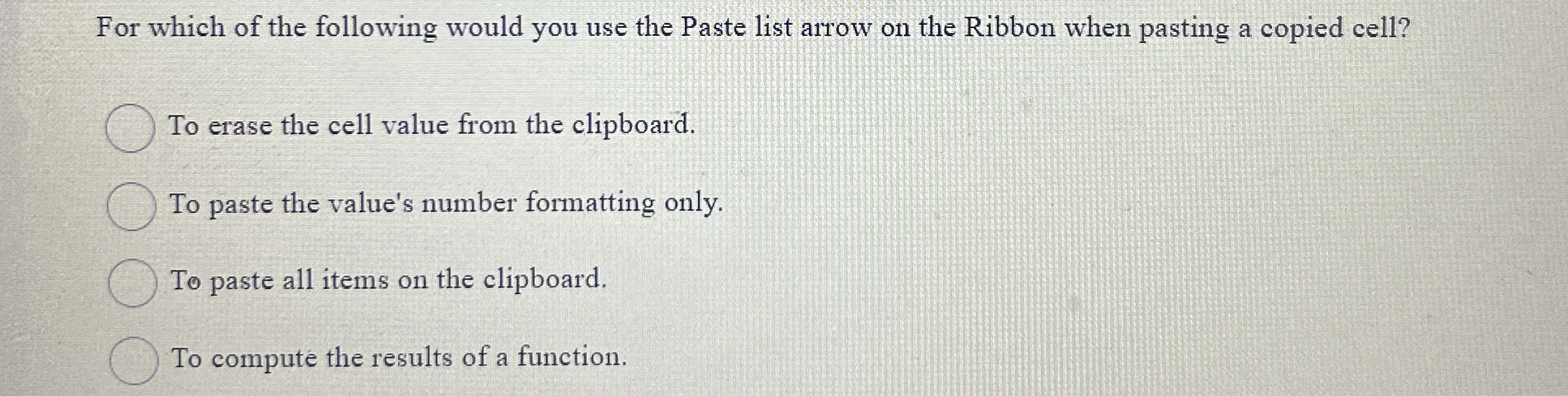 For which of the following would you use the