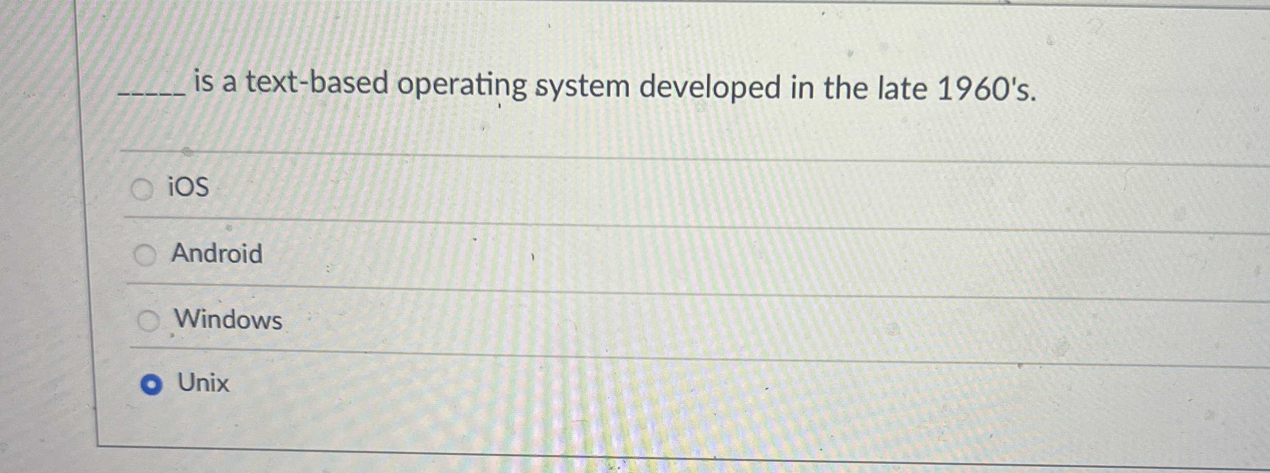 is a text - based operating system developed in