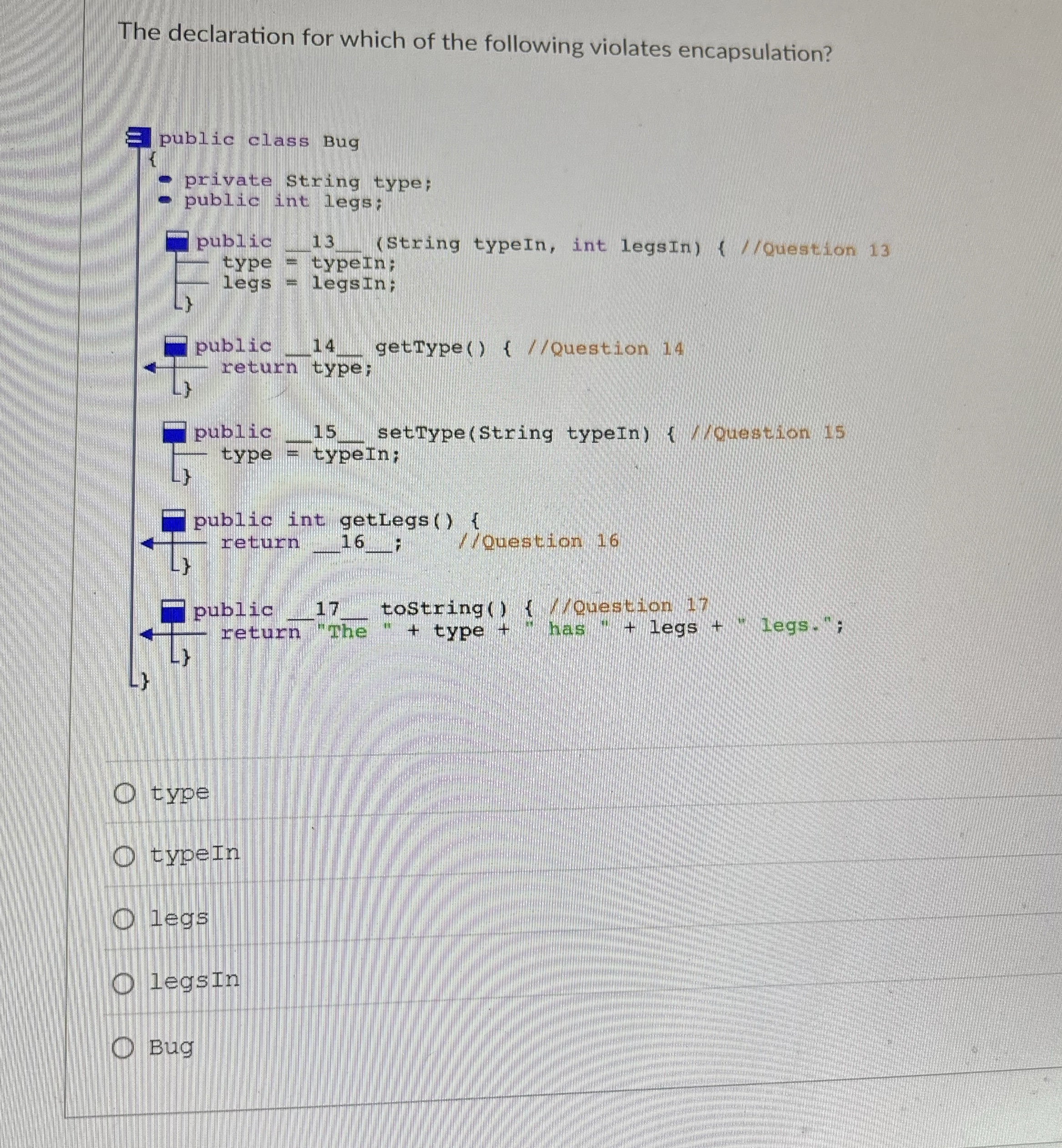 The declaration for which of the following