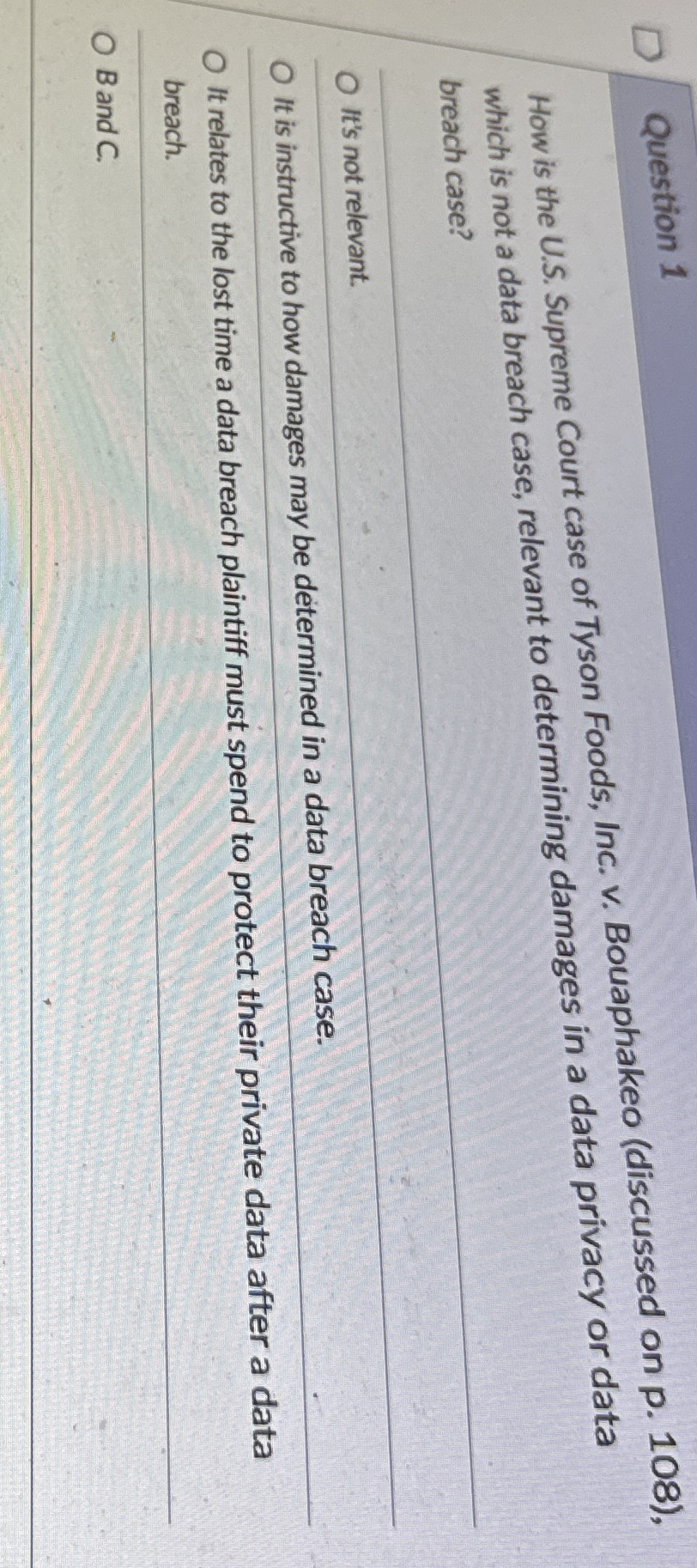 Question 1 How is the U . S . Supreme Court case