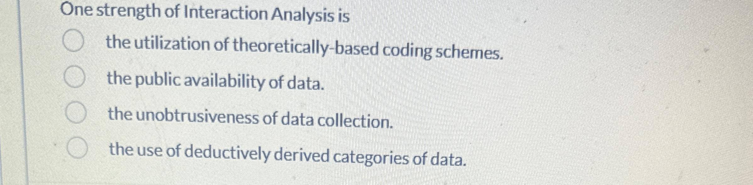 ne strength of Interaction Analysis is the