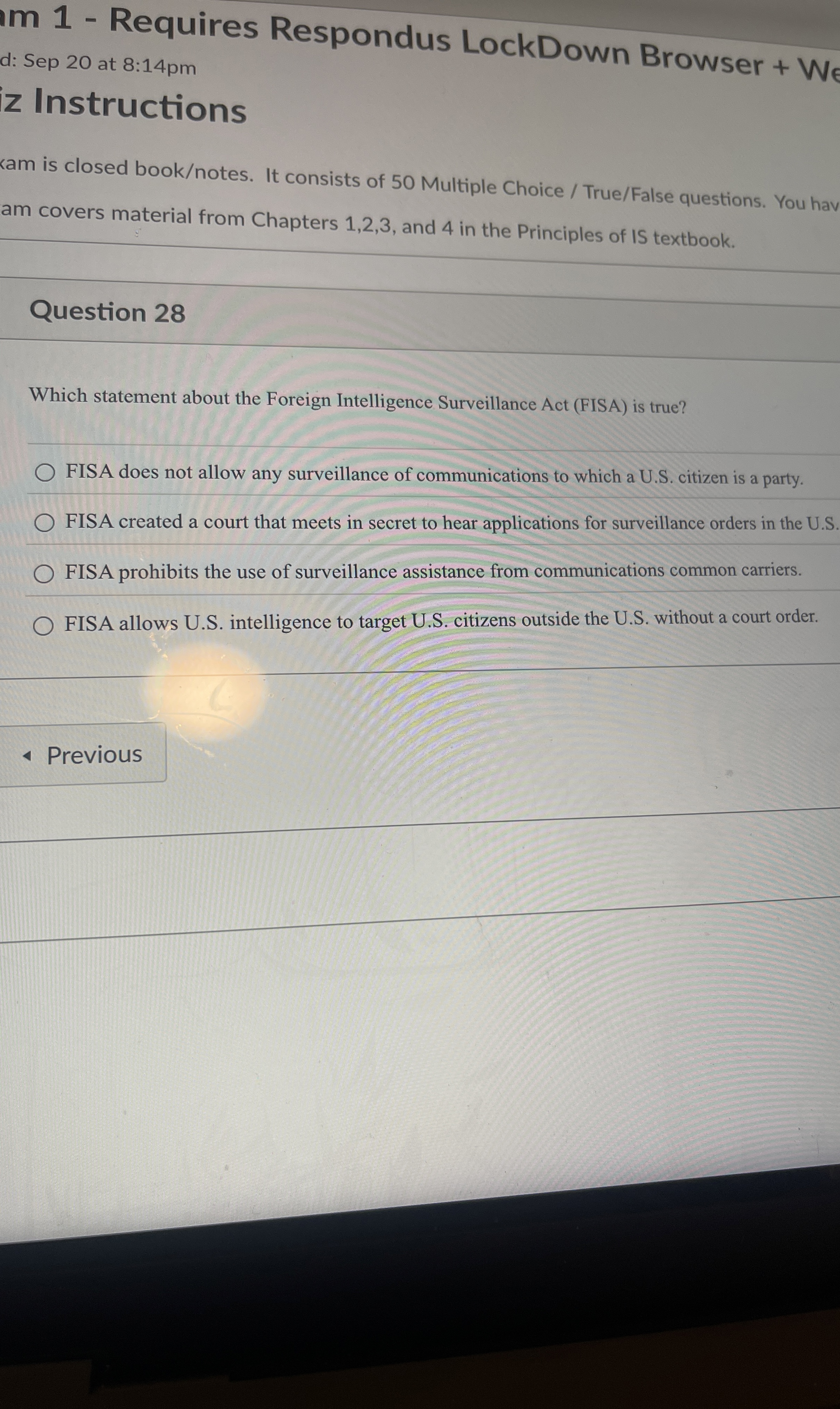 Question 2 8 Which statement about the Foreign