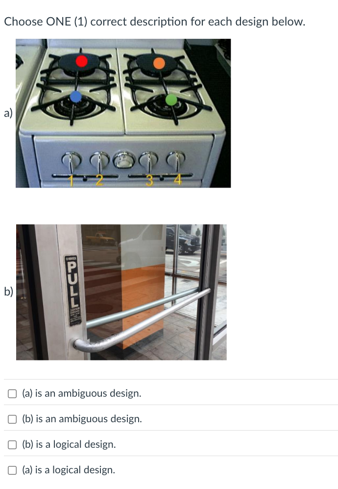 Choose ONE ( 1 ) correct description for each