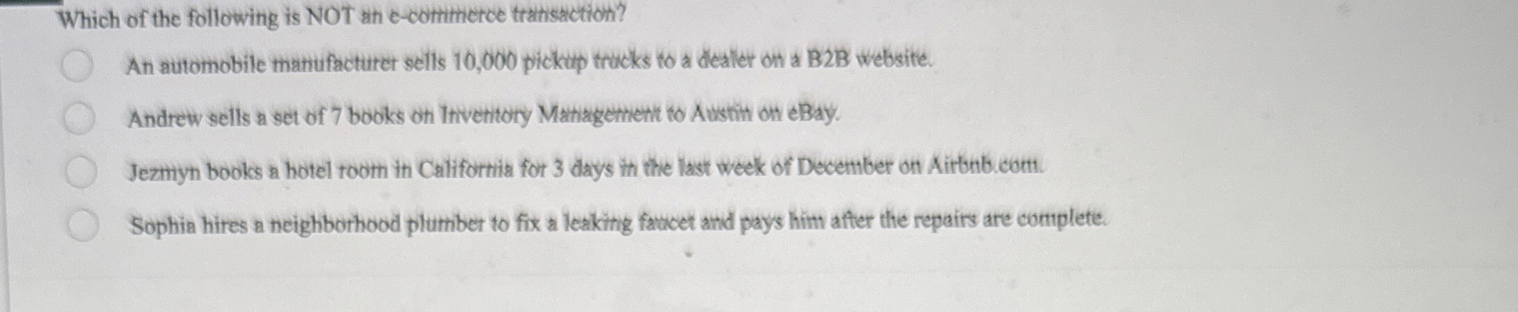 Which of the following is NOT the - cotrimerce