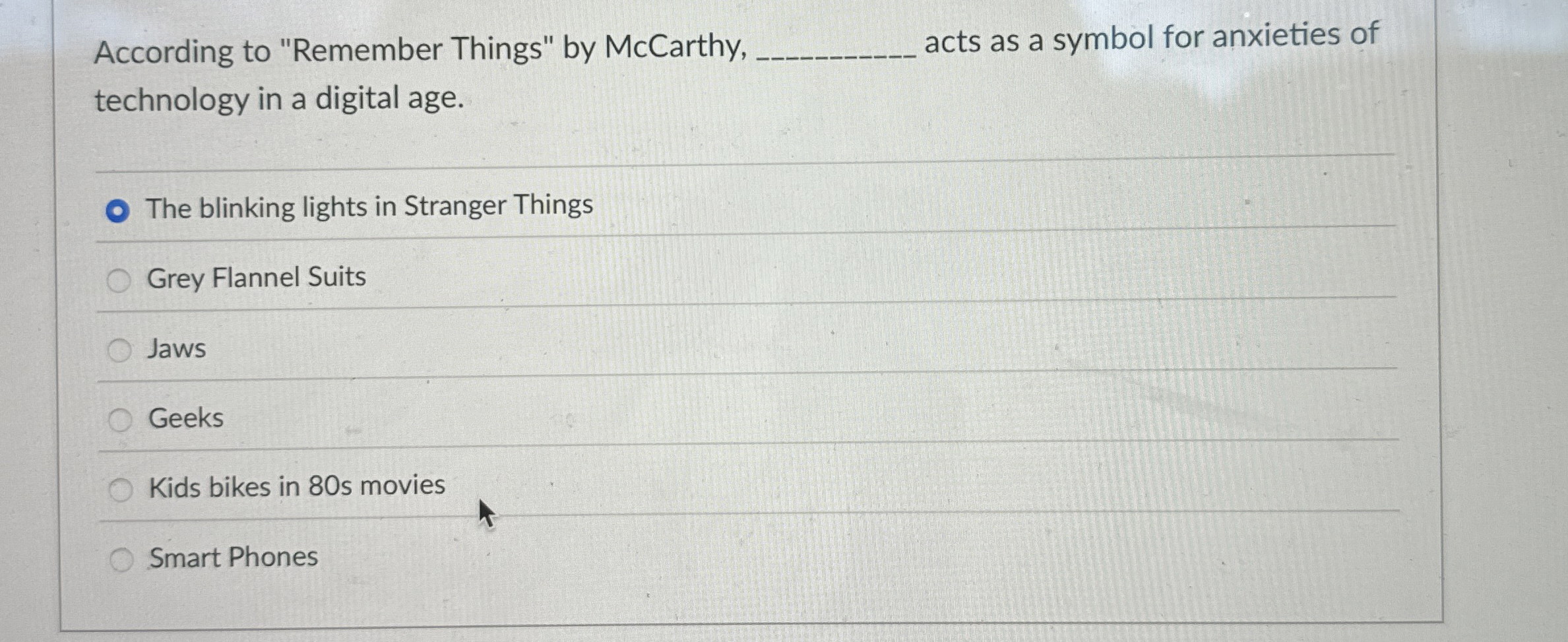 According to "Remember Things" by McCarthy, acts