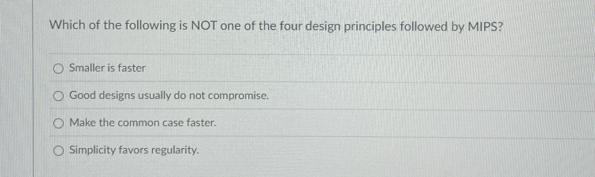 Which of the following is NOT one of the four
