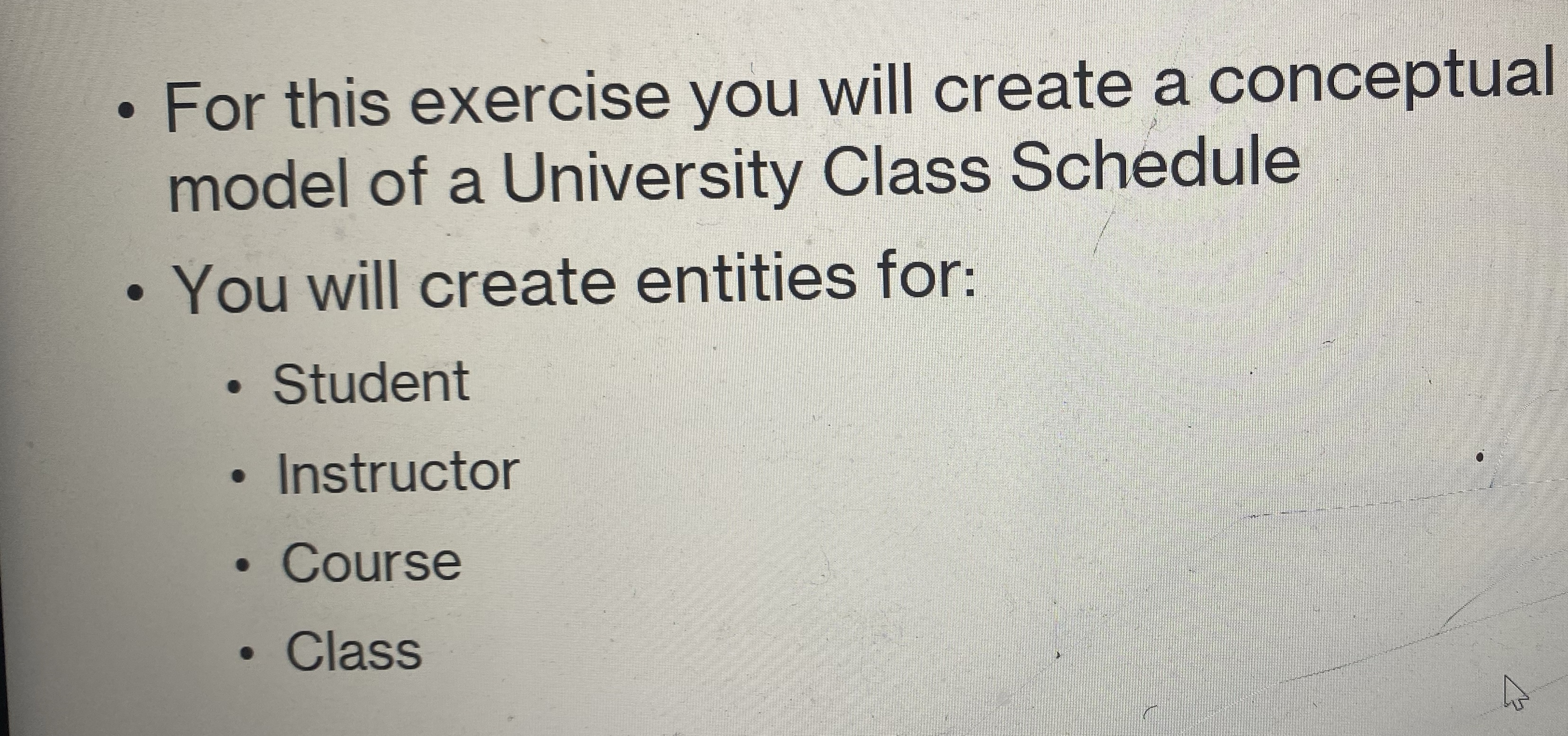 For this exercise you will create a conceptual