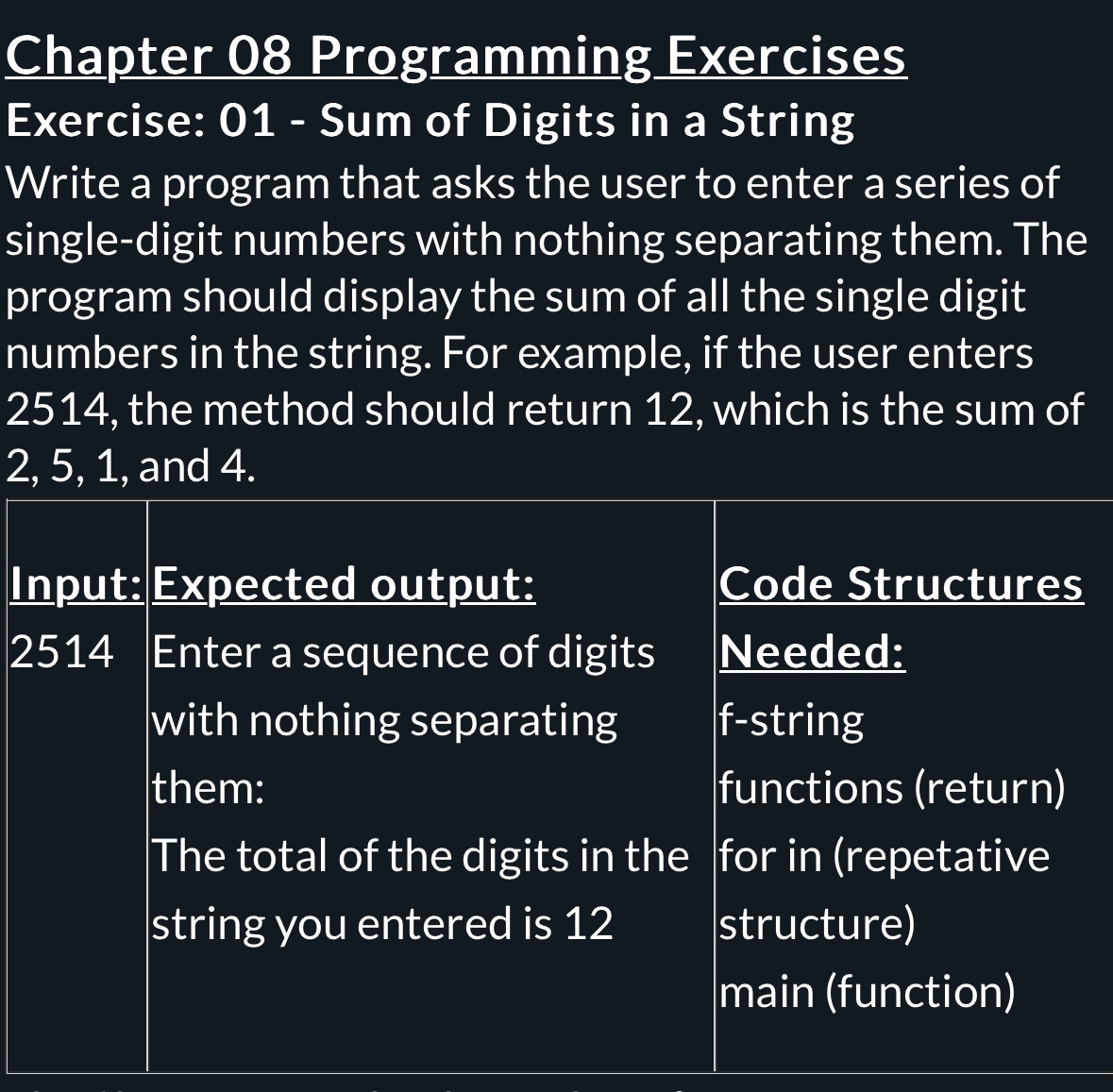 Use code structures needed please.