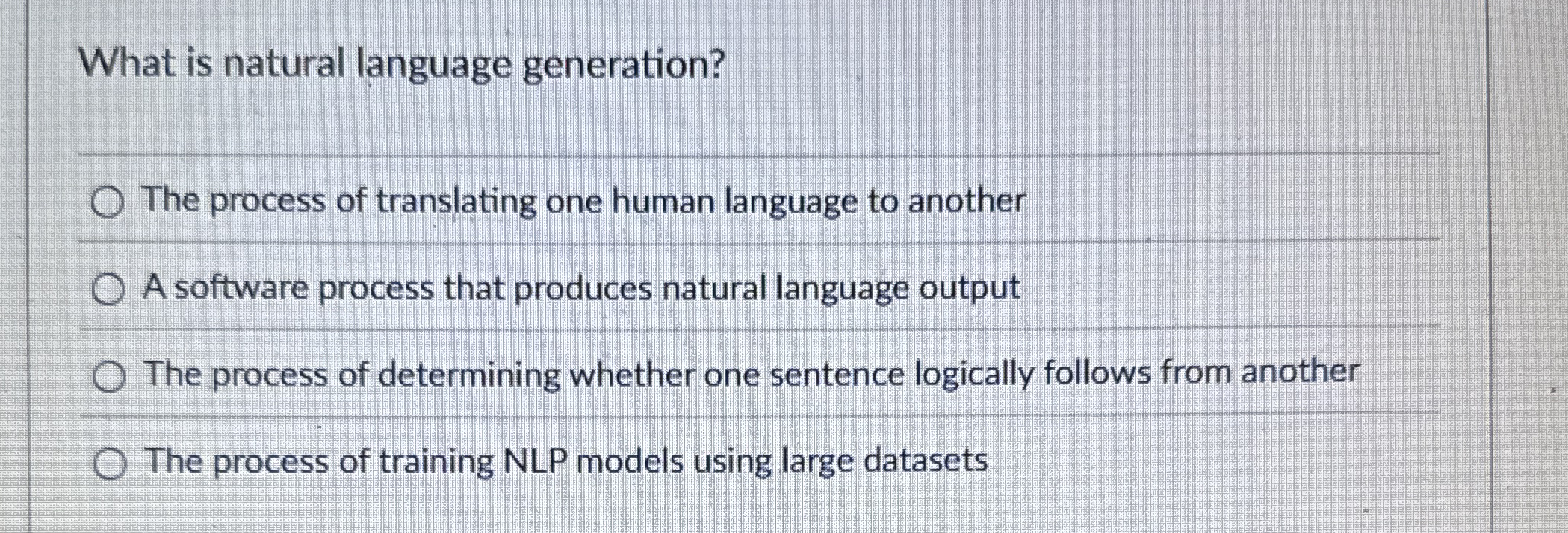 What is natural language generation? The process