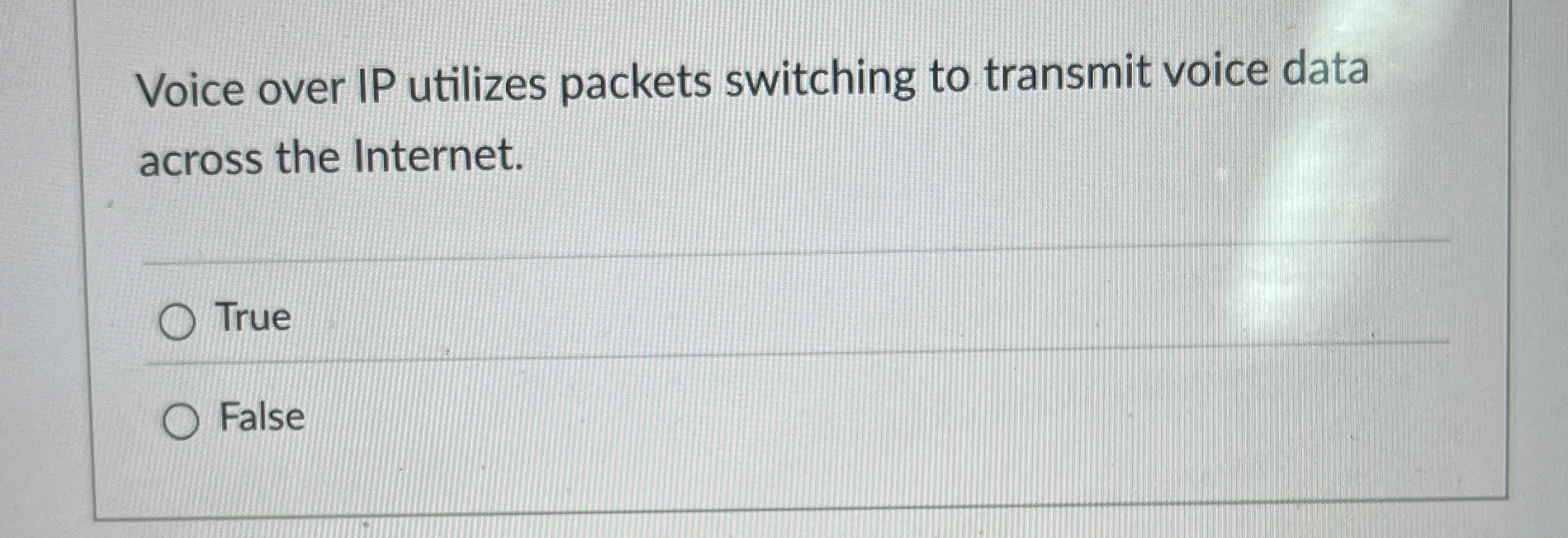 Voice over IP utilizes packets switching to