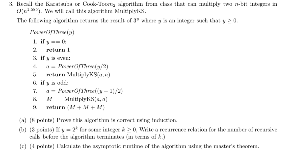 Recall the Karatsuba or Cook - Toom m 2 algorithm