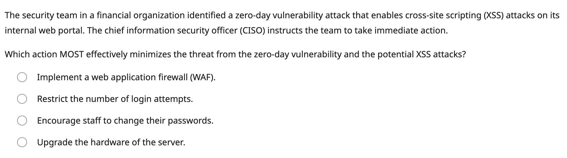 The security team in a financial organization