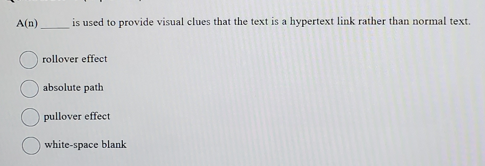 A ( n ) is used to provide visual clues that the