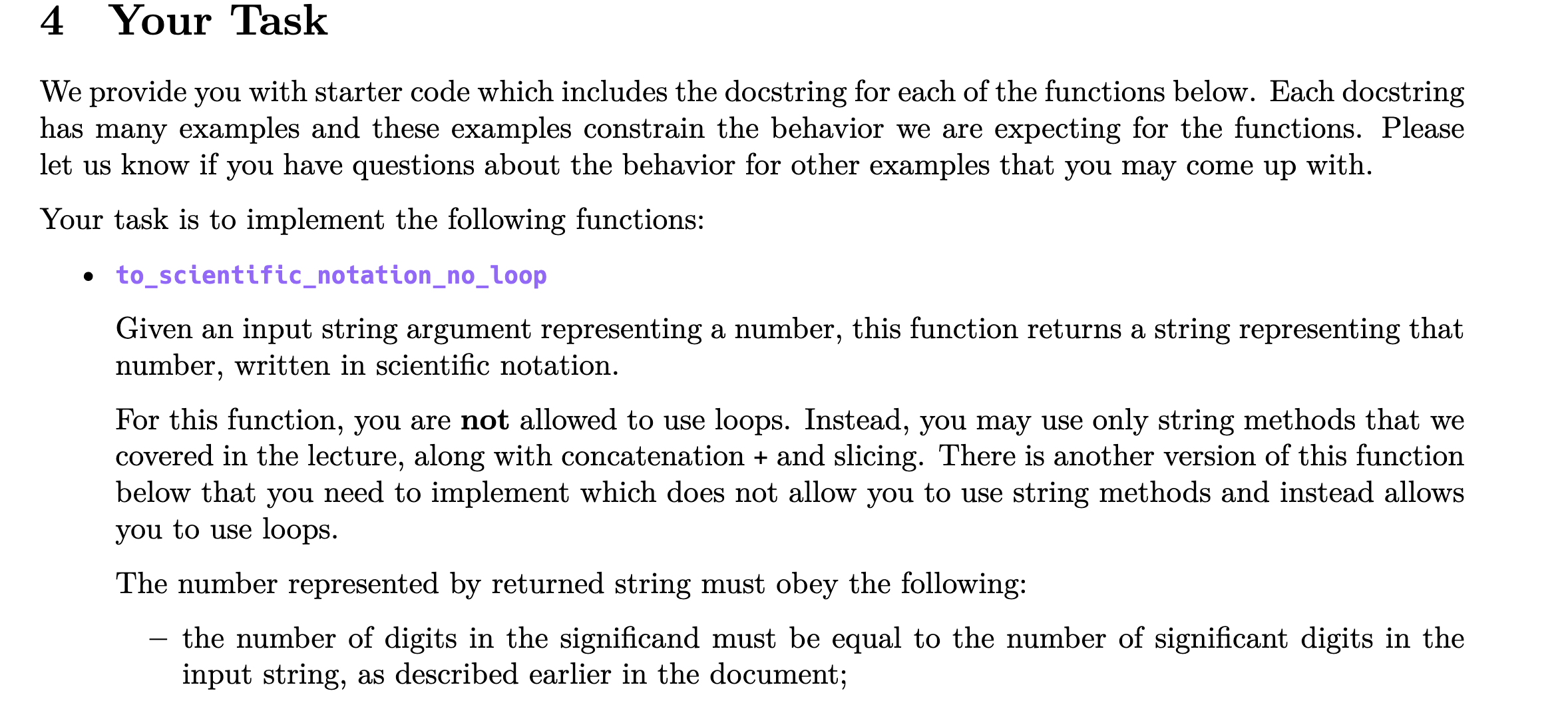 4 Your Task there must be a decimal point; there