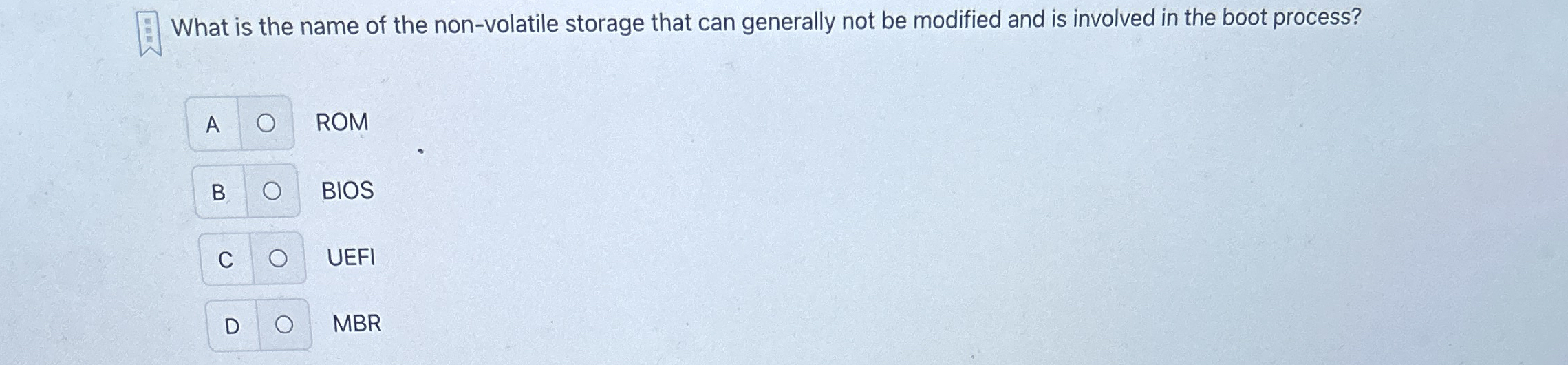 What is the name of the non - volatile storage