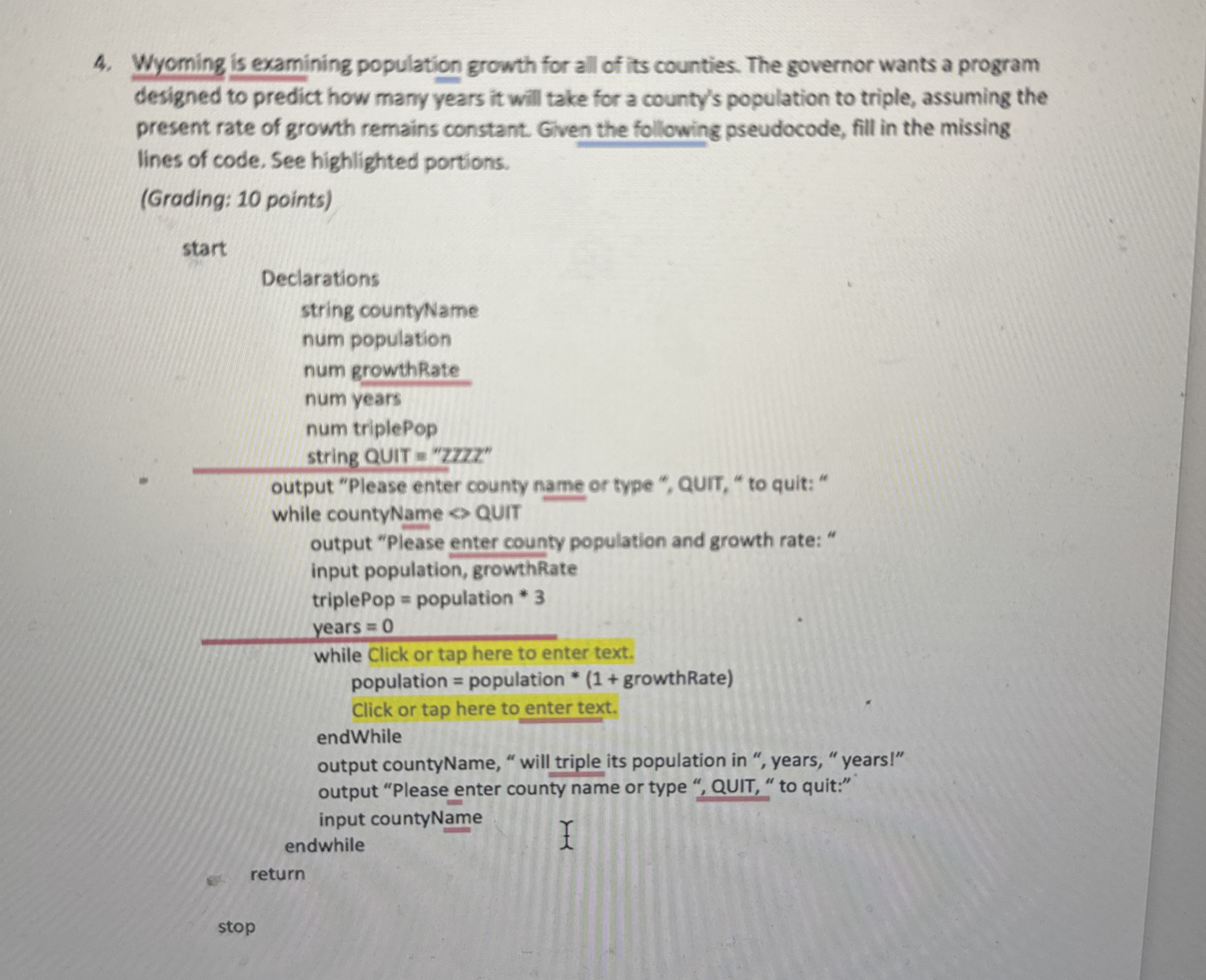 Wyoming is examining population growth for all of