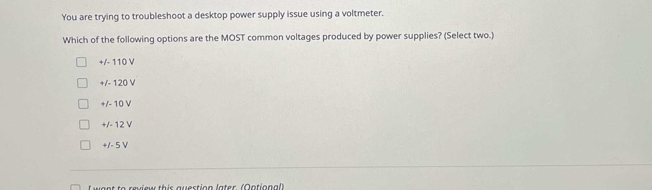 You are trying to troubleshoot a desktop power