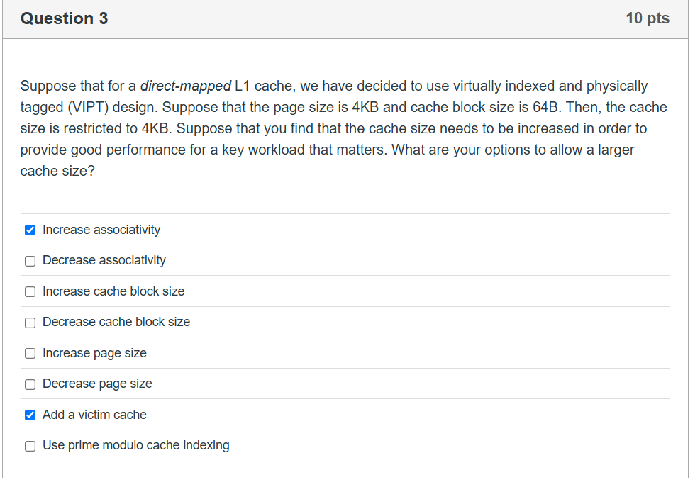 Question 3 Suppose that for a direct - mapped L 1