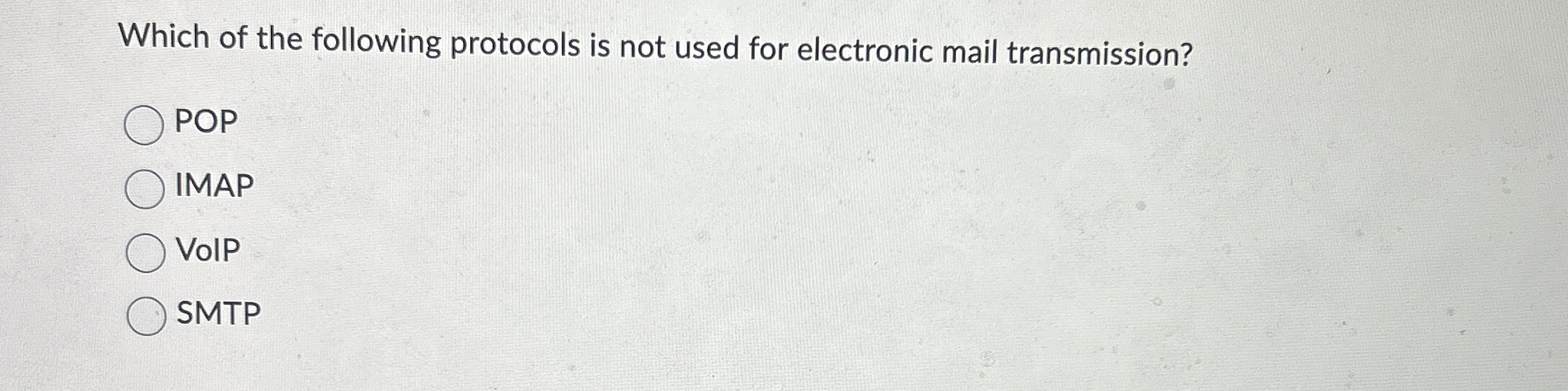 Which of the following protocols is not used for