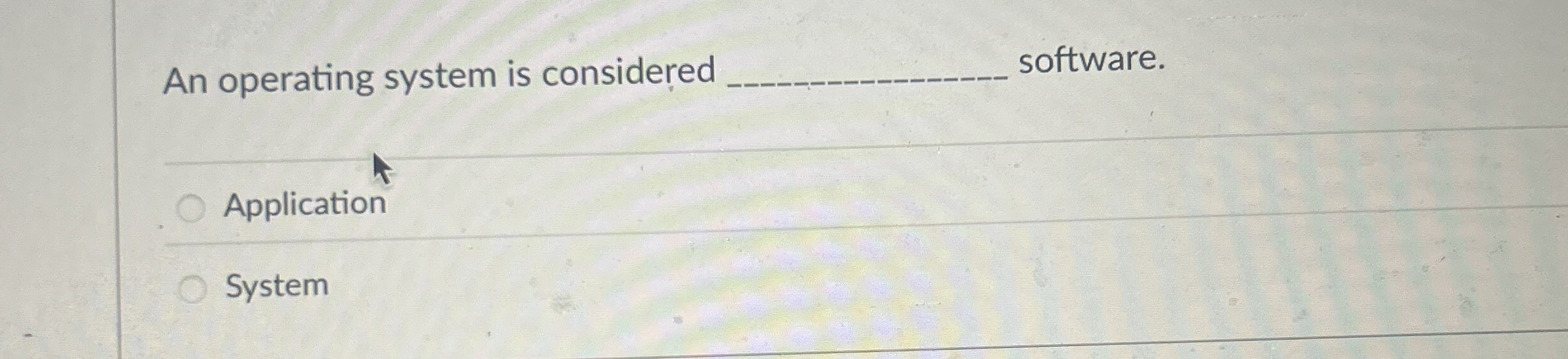 An operating system is considered software.
