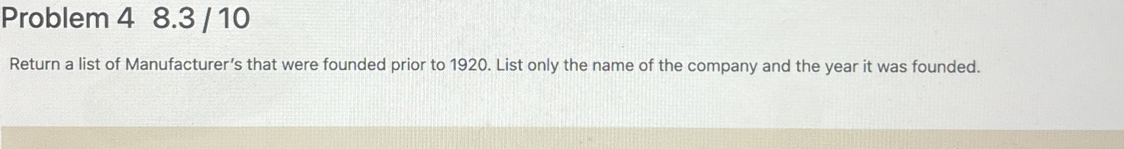 Problem 4 8 . 3 / 1 0 Return a list of