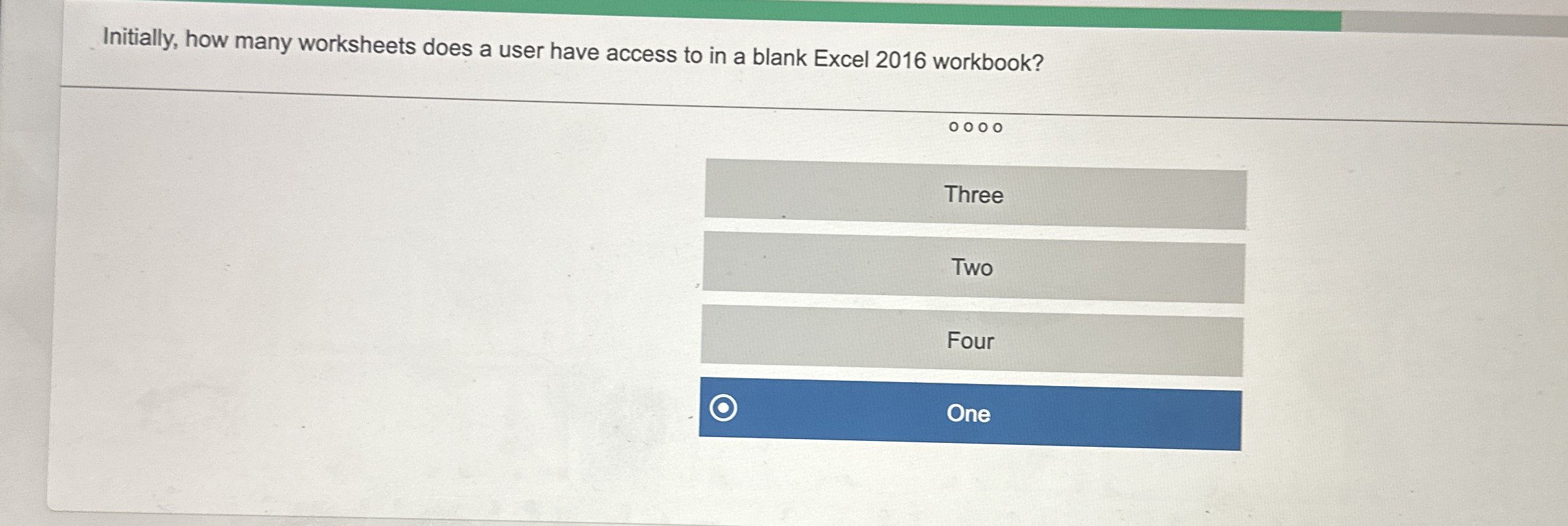Initially, how many worksheets does a user have