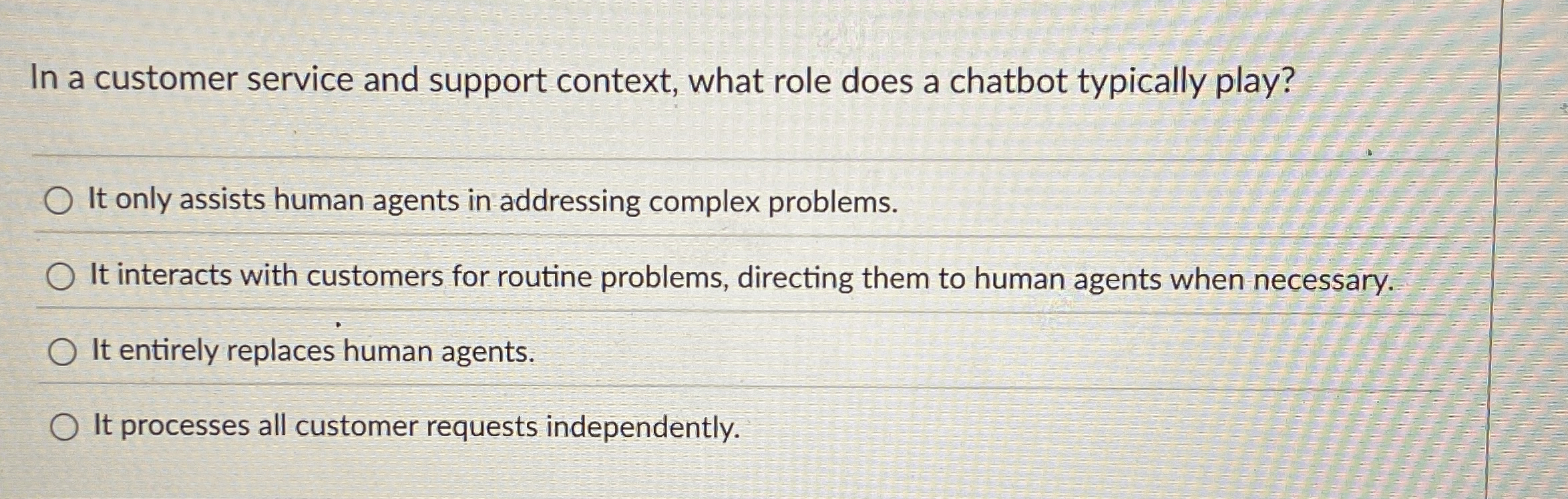 In a customer service and support context, what