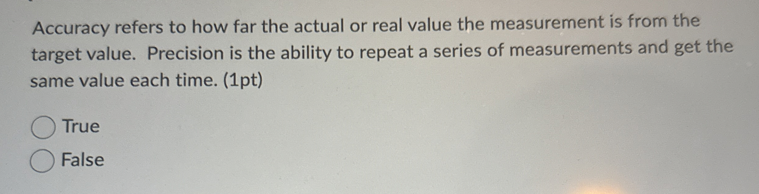 Accuracy refers to how far the actual or real