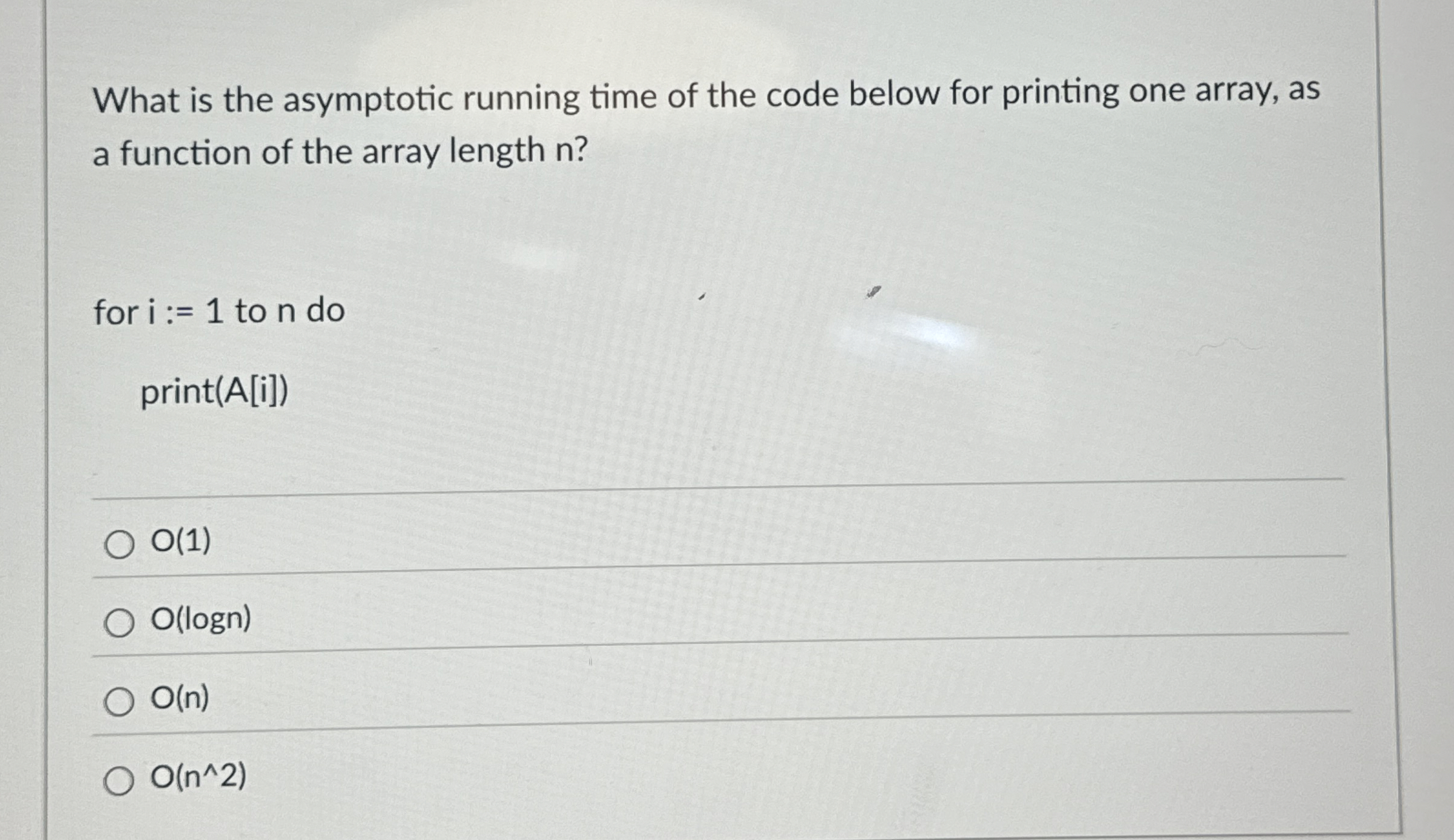 What is the asymptotic running time of the code