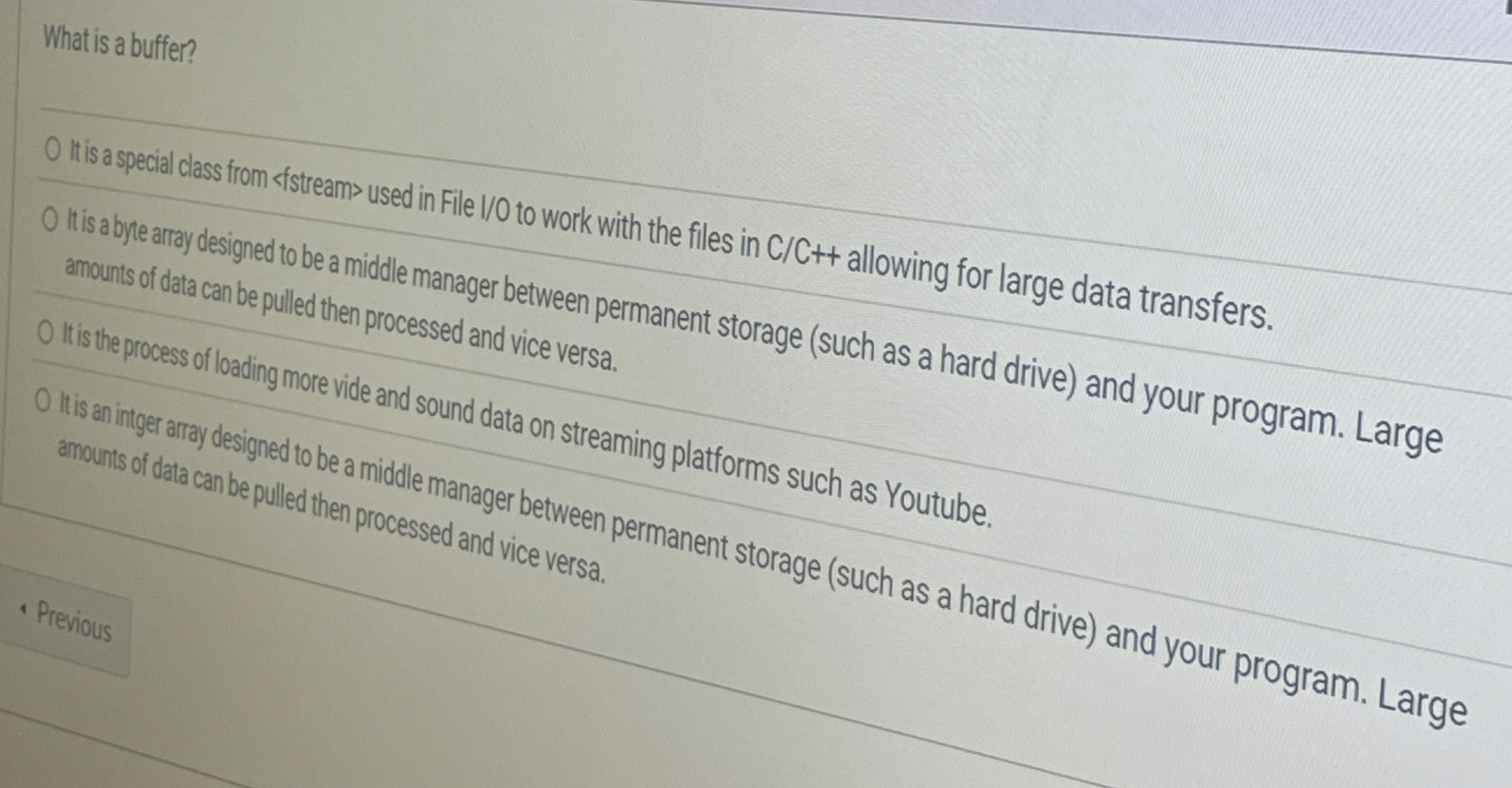 What is a buffer? Itis a special class from