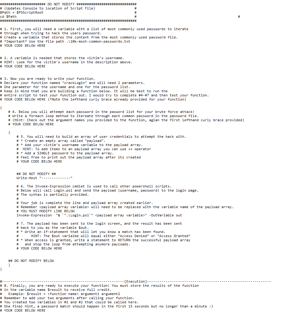 in power shell and the victim's name is Luke