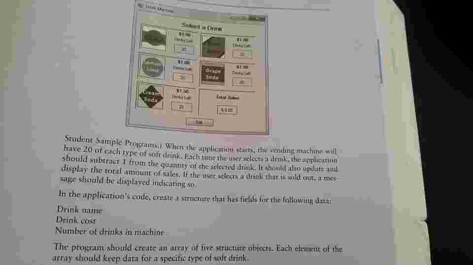 Create an application that vending machine. The