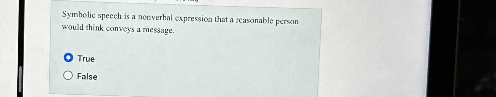 Symbolic speech is a nonverbal expression that a