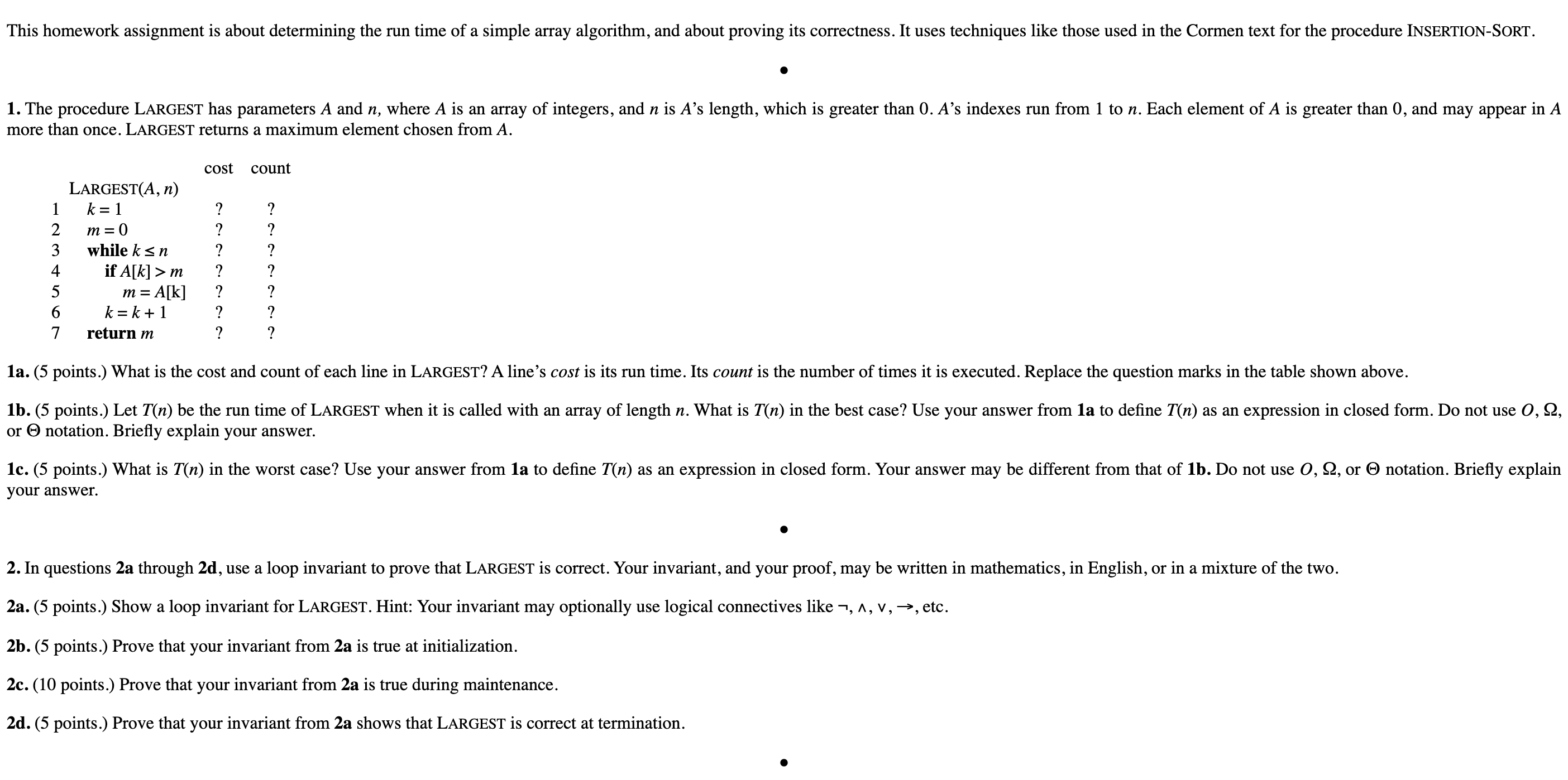 This homework assignment is about determining the