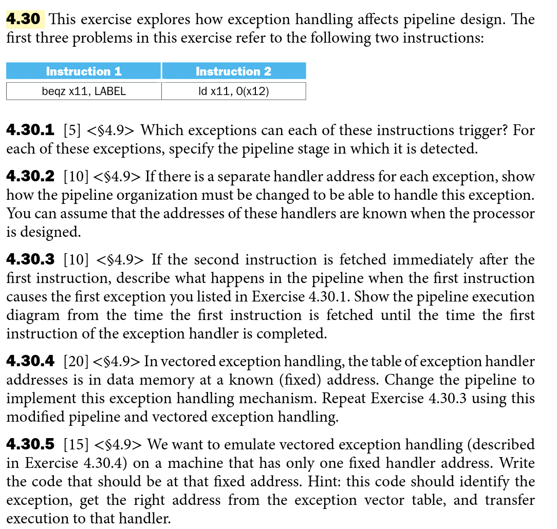 4 . 3 0 This exercise explores how exception