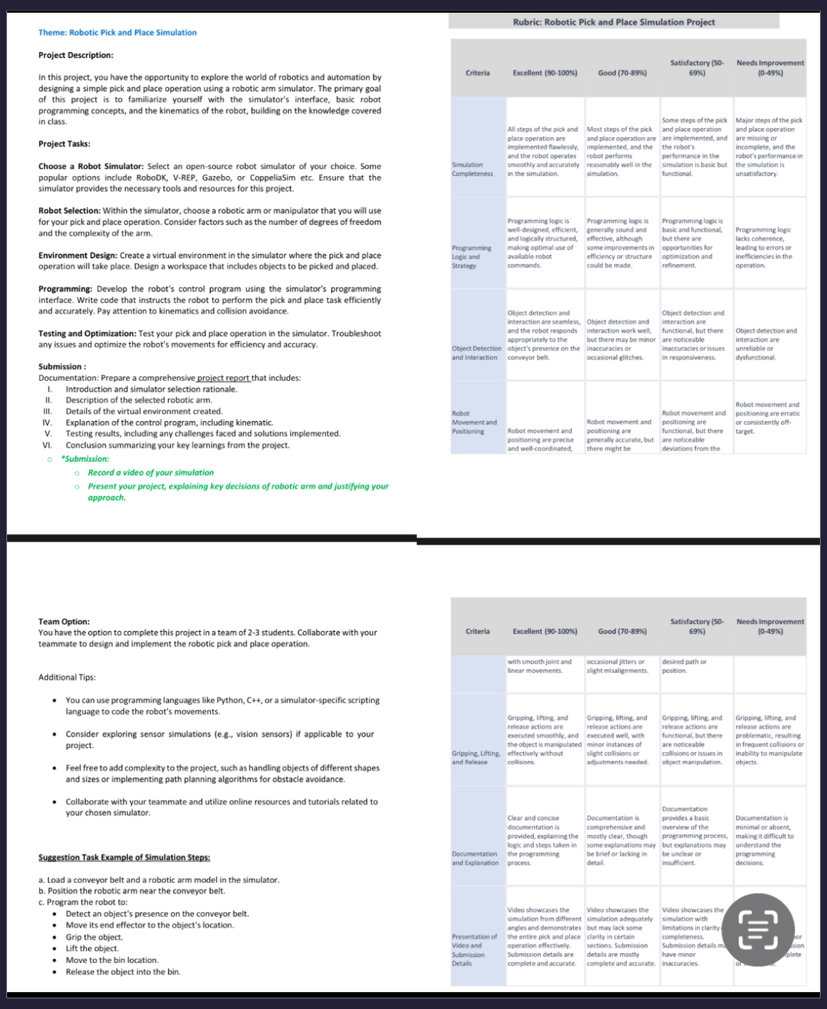 Write a Full Report about ( Robotic Arm ) as a
