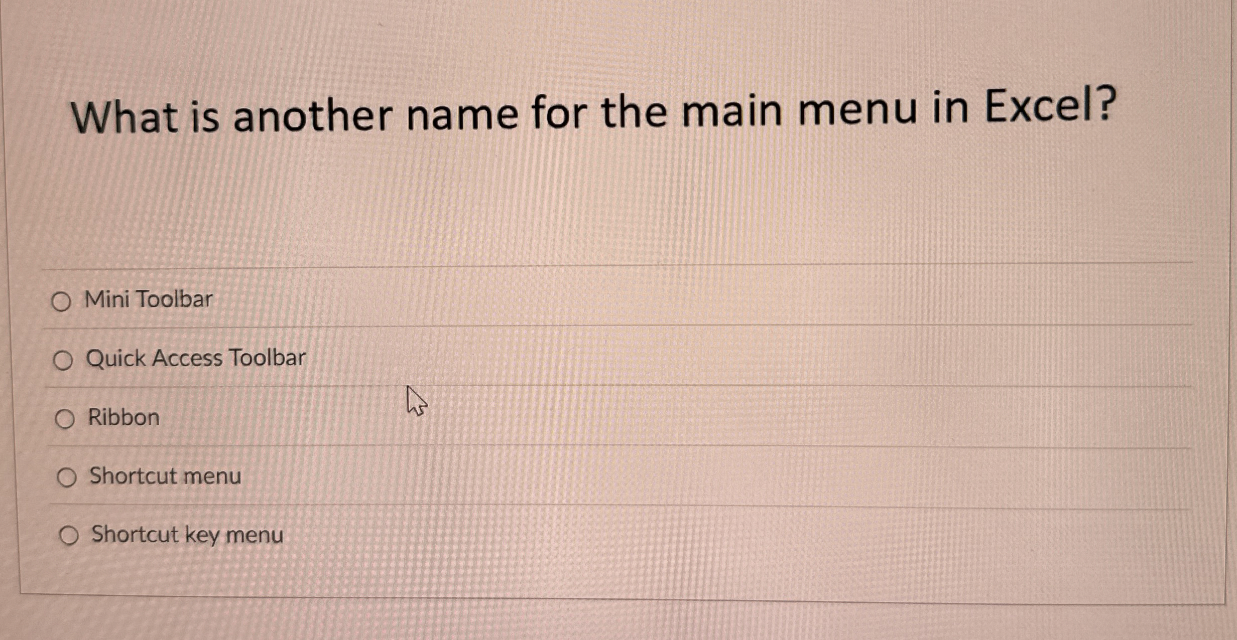 What is another name for the main menu in Excel?