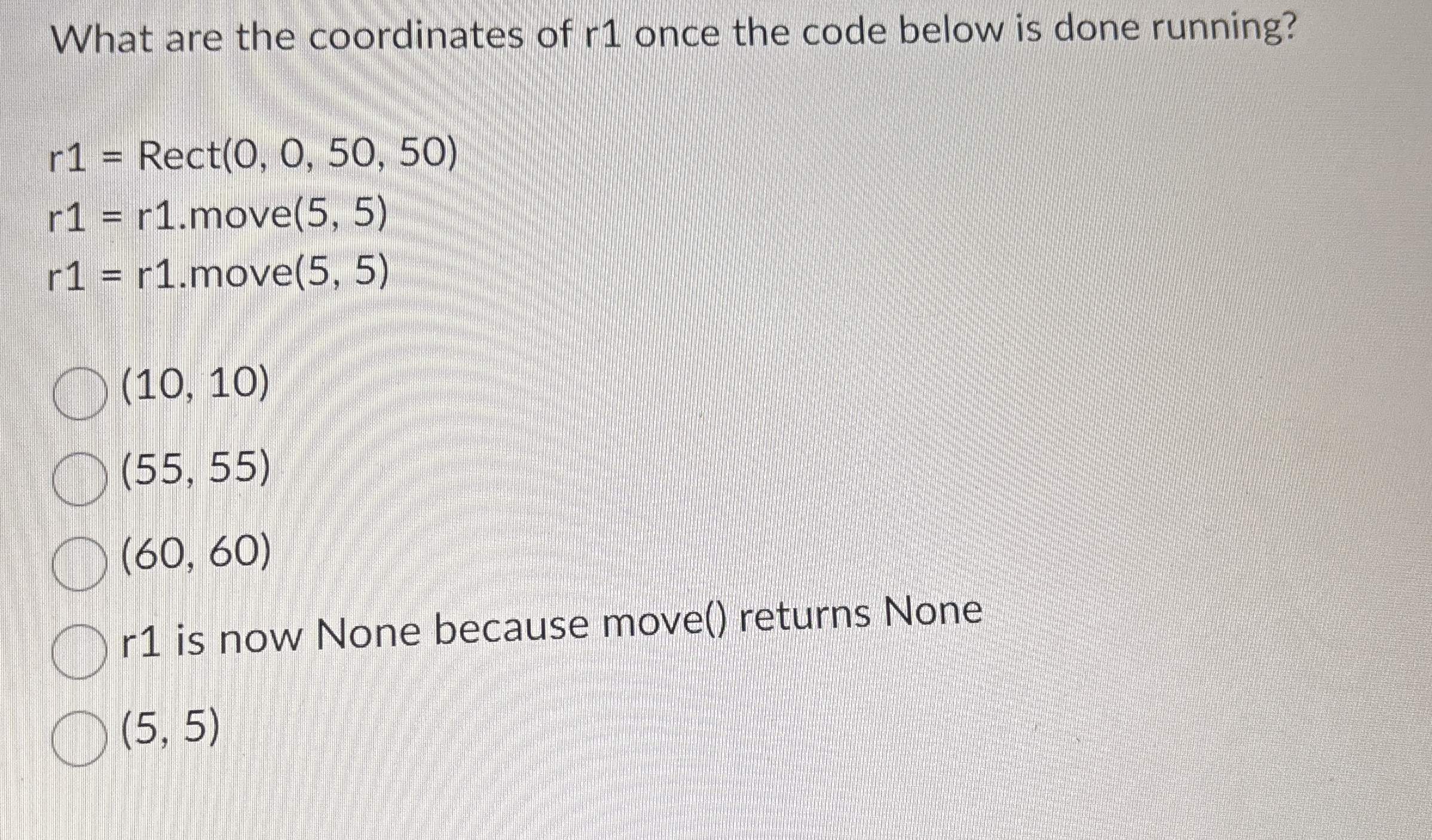 What are the coordinates of r 1 once the code